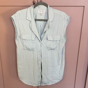 Women's Banana Republic Sleeveless Button-Up Top - sage green (ST)